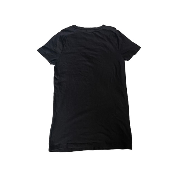 *SALE* J.Crew Black V-Neck T-Shirt with Silk Rose Decoration - Picture 2 of 5